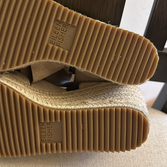 Eileen Fisher Women’s Strappy Gladiator Espadrille Wedge Sandals Cream Size 8.5 - Picture 12 of 12